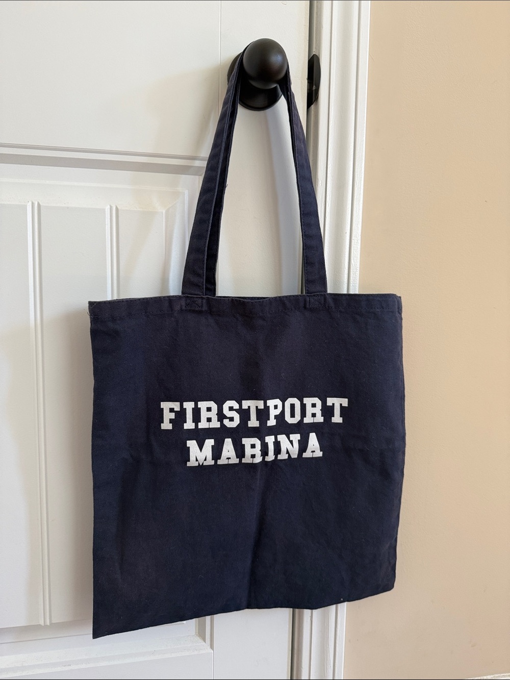 FIRSTPORT Mabina Navy Canvas Tote Bag